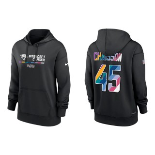 Women's K'Lavon Chaisson Jacksonville Jaguars Black 2022 NFL Crucial Catch Therma Performance Pullover Hoodie