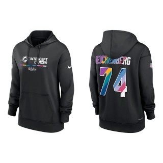 Women's Liam Eichenberg Miami Dolphins Black 2022 NFL Crucial Catch Therma Performance Pullover Hoodie