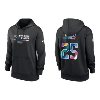 Women's Marcus Jones New England Patriots Black 2022 NFL Crucial Catch Therma Performance Pullover Hoodie