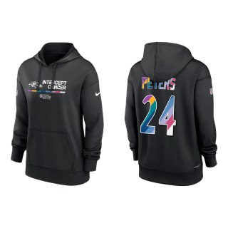 Women's Marcus Peters Baltimore Ravens Black 2022 NFL Crucial Catch Therma Performance Pullover Hoodie