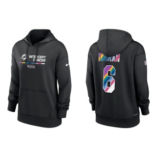 Women's Melvin Ingram Miami Dolphins Black 2022 NFL Crucial Catch Therma Performance Pullover Hoodie