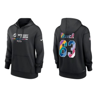 Women's Michael Deiter Miami Dolphins Black 2022 NFL Crucial Catch Therma Performance Pullover Hoodie