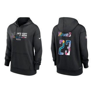 Women's Mike Hughes Detroit Lions Black 2022 NFL Crucial Catch Therma Performance Pullover Hoodie
