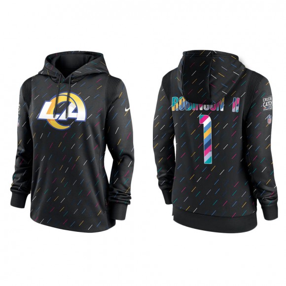 Women's Los Angeles Rams Allen Robinson II Anthracite 2021 NFL Crucial Catch Therma Pullover Hoodie