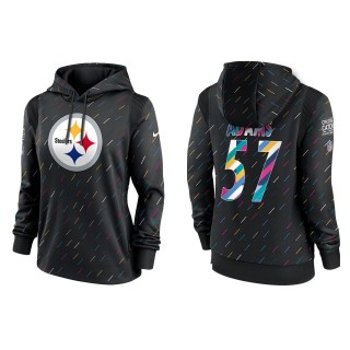 Women's Pittsburgh Steelers Montravius Adams Anthracite 2021 NFL Crucial Catch Therma Pullover Hoodie