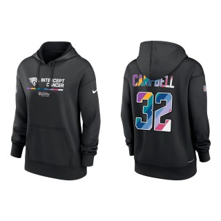 Women's Tyson Campbell Jacksonville Jaguars Black 2022 NFL Crucial Catch Therma Performance Pullover Hoodie