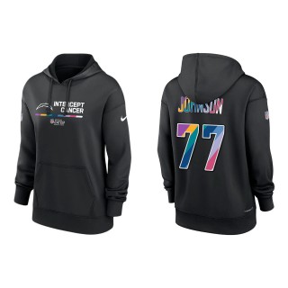 Women's Zion Johnson Los Angeles Chargers Black 2022 NFL Crucial Catch Therma Performance Pullover Hoodie