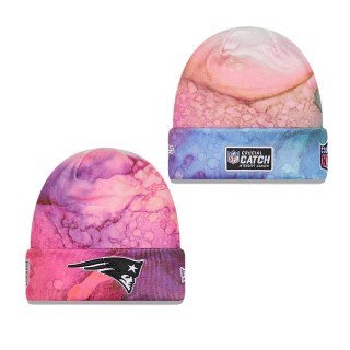 Youth New England Patriots Pink 2022 NFL Crucial Catch Knit Hat