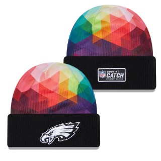 Youth Philadelphia Eagles Black 2023 NFL Crucial Catch Cuffed Knit Hat