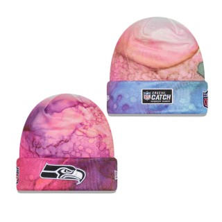 Youth Seattle Seahawks Pink 2022 NFL Crucial Catch Knit Hat